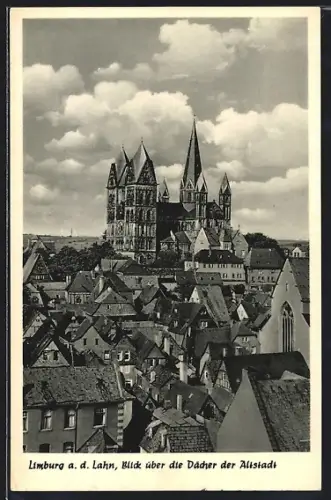AK Limburg a. d. Lahn, Blick über die Dächer der Altstadt