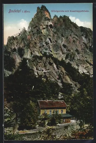 AK Bodetal i. Harz, Königsruhe mit Rosstrappefelsen