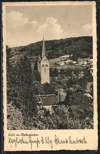 AK Wiehl im Oberbergischen, Kirche und Ortsansicht