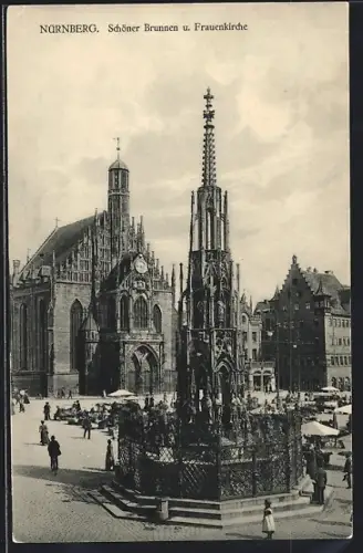 AK Nürnberg, Schöner Brunnen, Frauenkirche