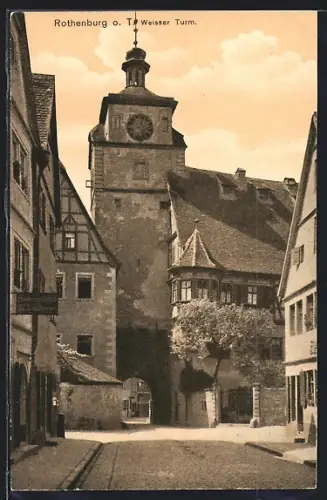 AK Rothenburg o. T., Weisser Turm