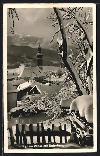 AK Reit im Winkl, Unterberg, Ortsansicht im Winter
