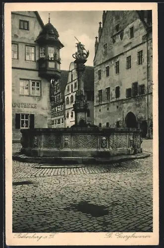 AK Rothenburg o. T., St. Georgbrunnen