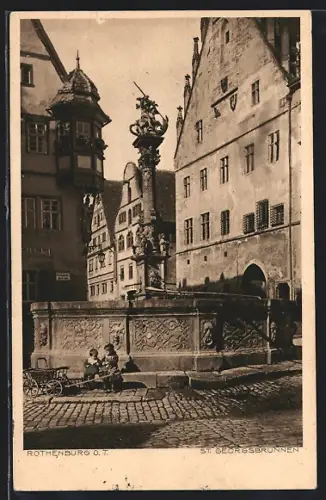 AK Rothenburg o. T., St. Georgsbrunnen