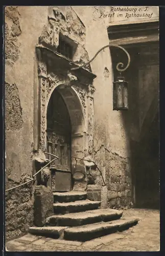 AK Rothenburg o. T., Portal im Rathaushof