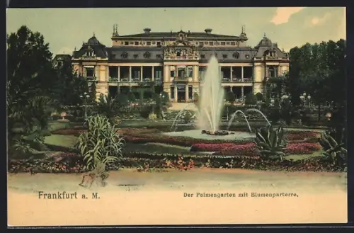 AK Frankfurt-Westend, Der Palmengarten mit Blumenparterre