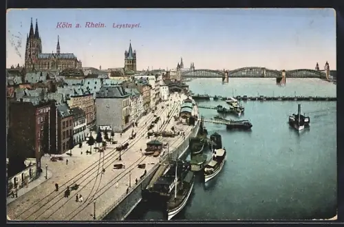 AK Köln, Leystapel, Dampferanlegestelle