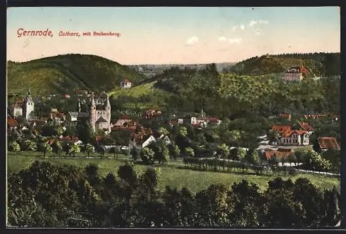 AK Gernrode / Harz, Teilansicht mit Stubenberg