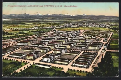 Künstler-AK Stetten / kalten Markt, Truppenübungsplatz Heuberg, Barackenlager