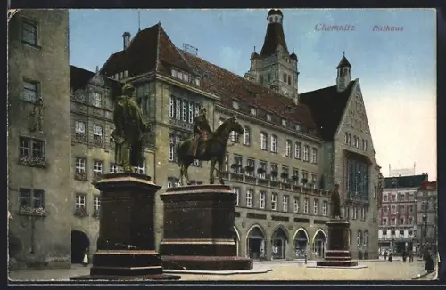 AK Chemnitz, Statuen vor dem Rathaus