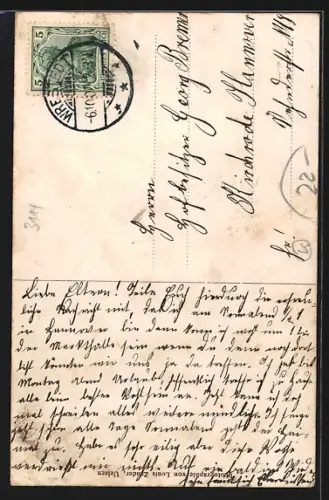 AK Esterholz, Strassenpartie, Gehöft des Gutes