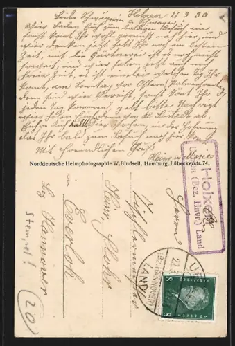 AK Holxen, Gast- & Pensionshaus, Kolonialwarenhandlung A. Scheidel, Partie an der alten Mühle