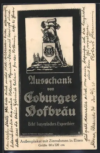 Künstler-AK Coburg, Veste Coburg, Ausschank von Cobuirger Hofbräu