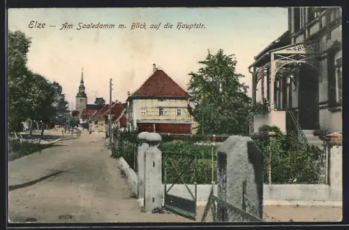 AK Elze / Hannover, Am Saaledamm mit Blick auf die Hauptstrasse