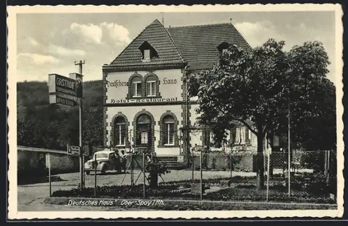 AK Ober-Spay /Rh., Hotel-Restaurant Deutsches Haus, Bes. Alfred Rüdell