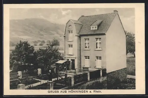 AK Hönningen a. Rhein, Haus mit Garten