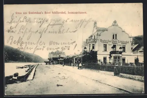 AK Assmannshausen, Rentershan`s Hotel Schützenhof, Inh. Karl Schön