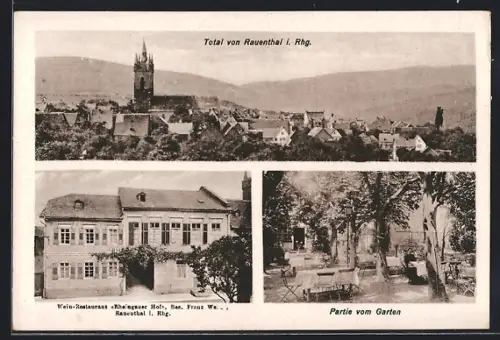 AK Rauenthal i. Rhg., Wein-Restaurant Rheingauer Hof, Panorama