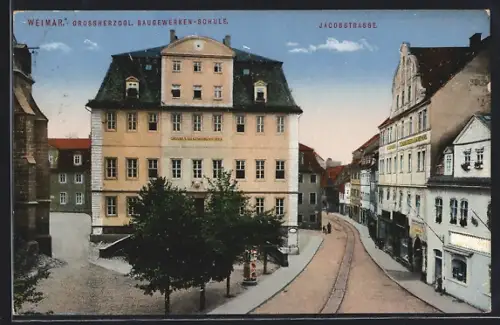 AK Weimar / Thüringen, Grossherzogl. Baugewerken-Schule in der Jacobstrasse