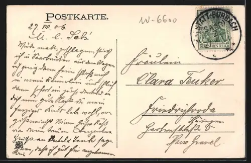 AK Saarbrücken, Blick in die Eisenbahnstrasse