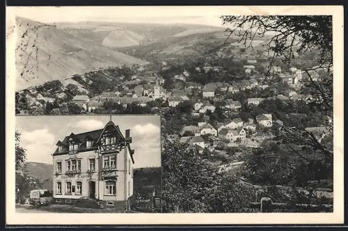 AK Waldrach, Gasthof Karls und Ortsansicht