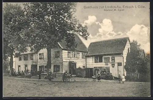 AK Erbach i. Odw., Gasthaus zur Linden-Au, Bes. M. Egner