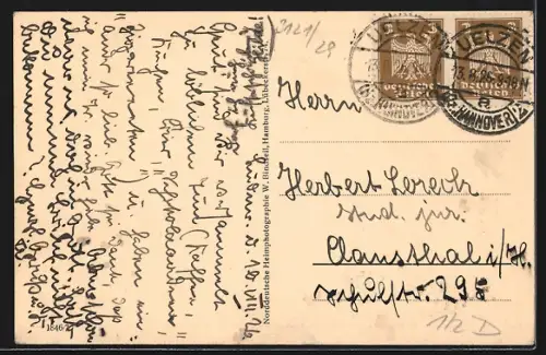 AK Lüder, Kirche, Ehrenmal, Dorfpartie