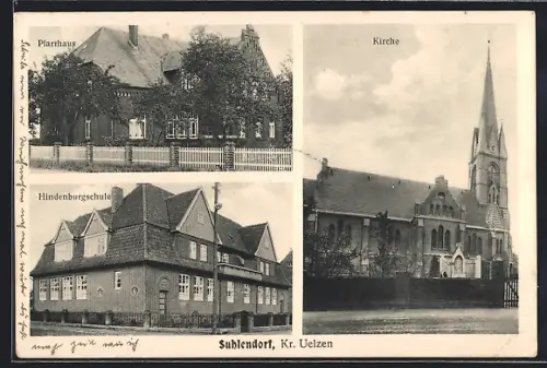 AK Suhlendorf, Pfarrhaus, Hindenburgschule, Kirche