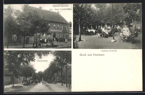 AK Veerssen, Gastwirtschaft Hermann Hausmeier, Garten-Ansicht, Dorfstrasse