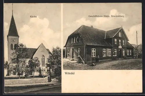 AK Wriedel, Geschäftshaus Herm. Kruckenberg, Kirche