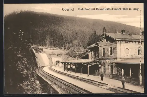 AK Oberhof / Th., Bahnhof mit Brandleite-Tunnel