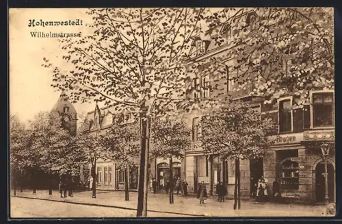 AK Hohenwestedt, Geschäft von Heinrich Breeke in der Wilhelmstrasse