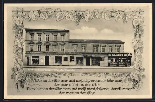 AK Bad Neuenahr, Hotel-Restaurant Goldener Pflug, Strasse 81 /44, Kaiser`s Kaffee Geschäft