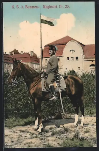 AK Bautzen, Husar zu Pferde von Kgl. Sächs. Husaren-Regiment Nr. 20