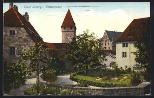 AK Coburg, Festungshof auf der Veste