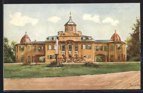 Künstler-AK Weimar / Thüringen, Schloss Belvedere