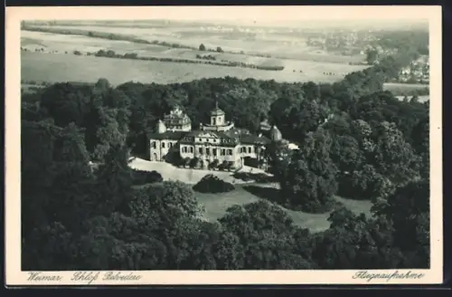 AK Weimar / Thür., Schloss Belvedere, Fliegeraufnahme