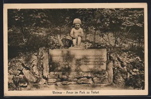 AK Weimar / Thür., Amor im Park zu Tiefurt