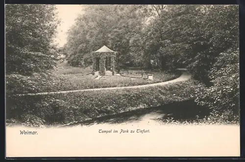 AK Weimar / Thür., Tempel im Park zu Tiefurt