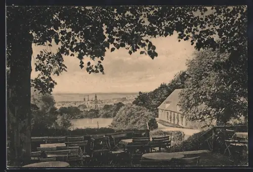 AK Weimar / Thüringen, Blick vom Schloss-Gasthof Belvedere