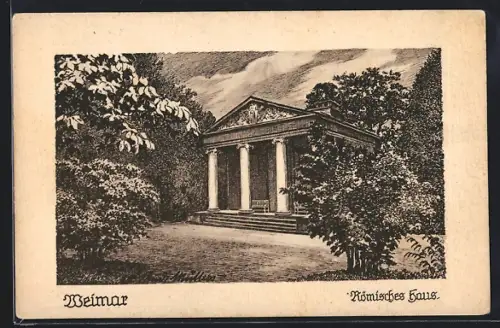 Künstler-AK Weimar / Thür., Römisches Haus