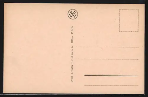 AK Weimar, Rückseite von Schloss Belvedere