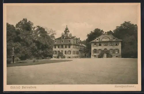 AK Weimar, Kavalierhäuser von Schloss Belvedere