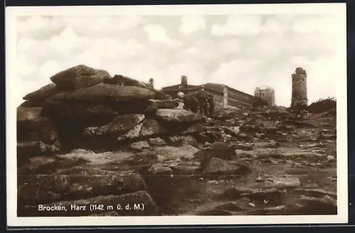 AK Brocken /Harz, Brockenhotel und Aussichtsturm