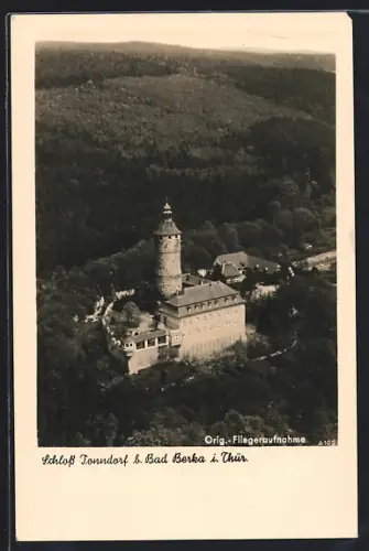 AK Bad Berka i. Thür., Schloss Tonndorf, Fliegeraufnahme