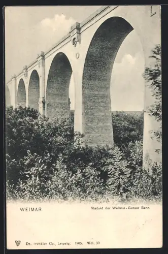 AK Weimar / Thüringen, Viadukt der Weimar-Geraer Bahn
