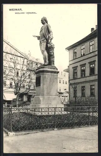 AK Weimar / Thür., Wieland-Denkmal