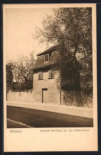 AK Weimar / Thüringen, Goethes Pavillon an der Ackerwand