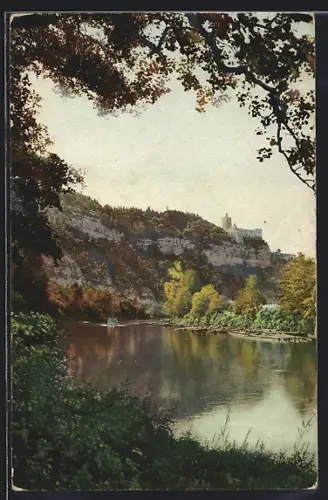 AK Sigmaringen, Schloss Sigmaringen, Donau, Felsen