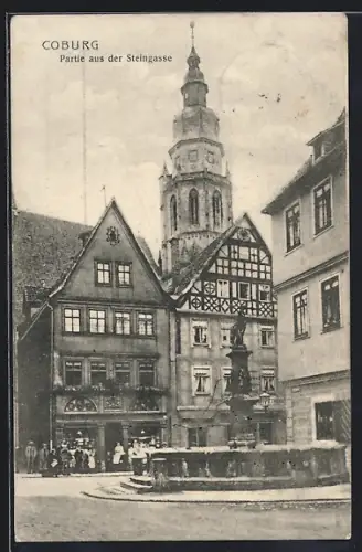 AK Coburg, Partie aus der Steingasse